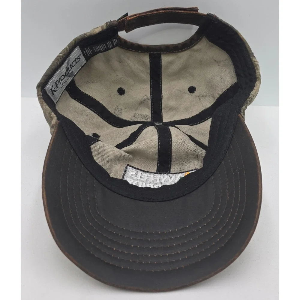Vintage K-Products Wyffels Hybrids Strapback Hat Camo Camouflage Cap Farming